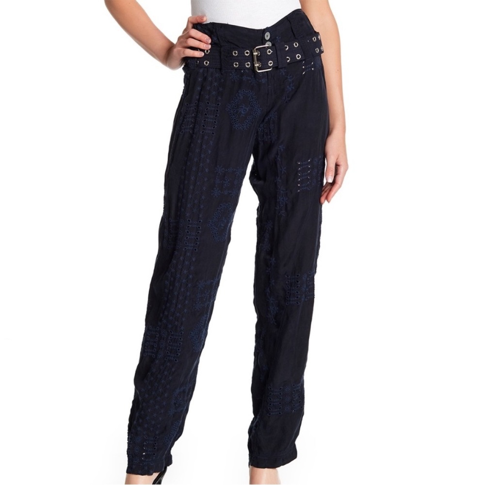 Johnny Was Causton Eyelet Embroidered Pants Size 0